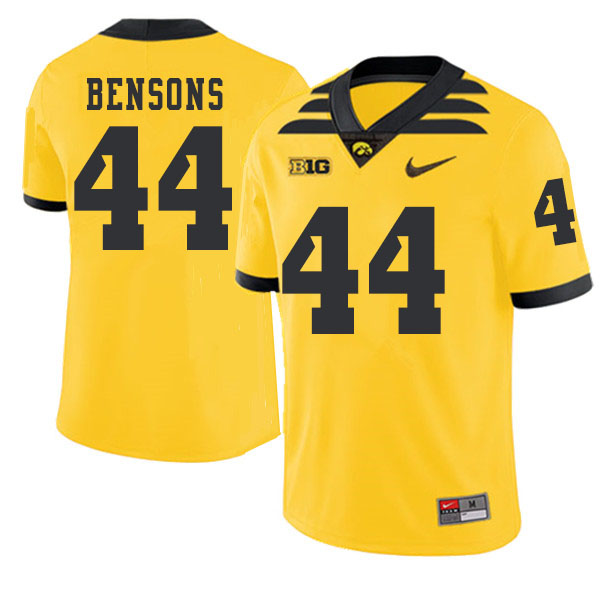 2019 Men #44 Seth Bensons Iowa Hawkeyes College Football Alternate Jerseys Sale-Gold - Click Image to Close